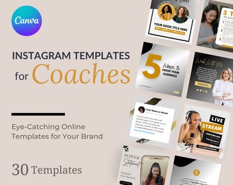Social Media Templates for Coaches and Course Creators. Coaching Instagram Templates, Canva Template, Coaching Business