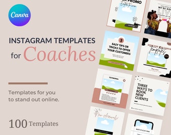 Coach Social Media Templates and Course Creators. Coaching Instagram Templates, Canva Template, Coaching Business