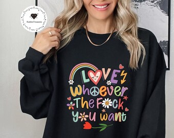 Love Whoever The F You Want Shirt, Rainbow Pride Shirt, Lgbt Shirt, Rainbow Shirt, Pride Month Hoodie, Retro Frog Shirt, Lesbian Gift