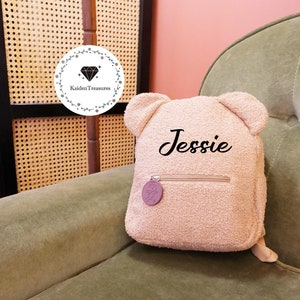 Custom Teddy Bear Bag For Kids, Personalized Teddy Bear Backpack, Childrens Backpack, Nursery School Backpack, Travel Bag, Back To School