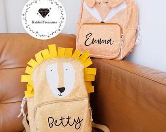 Children's Backpack Personalized With Name, Kindergarten Backpack, Travel Backpack With Name, Backpack With Animal Motif, Mini Backpack