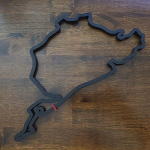 Nürburgring Race Track Wall Art - Nürburgring Nordschleife Race Track - 3D Printed Race Track Outline - Race Track Desk Art
