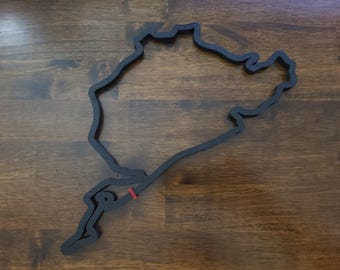 Nürburgring Nordschleife Race Track Wall Art: 3D Printed Outline