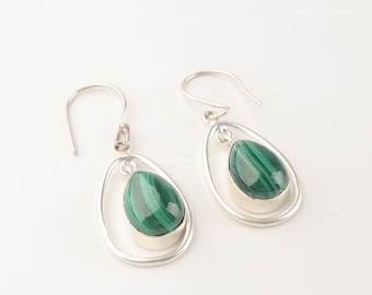 Orecchini Pendenti In Argento Sterling 925 Con Malachite – Gioielli Fatti A Mano In Stile Tibetano Per Donne - 2
