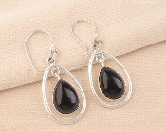 YFN Orecchini in tormalina nera in argento Sterling goccia