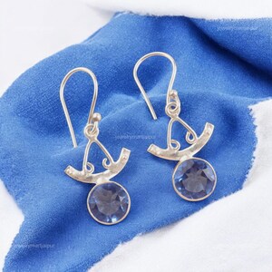 Tanzanite Drop Earrings: Handmade Sterling Silver Dangle Jewelry