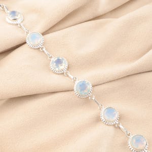 Natural Milky Opal Gemstone Bracelet, Delicate White Stone Cluster Bracelet Handmade 925 Silver Chain Elegant Bracelet For Love Fine Jewelry