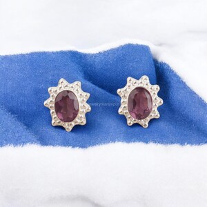 Rare Amethyst Earrings, Purple Gemstone Earrings, Stud Earrings, 925 Sterling Silver Jewelry, Wedding Gift, Earrings For Mother