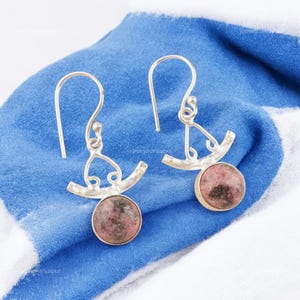 Precious Black Rhodonite Gemstone Earrings, Drop & Dangle Earrings, 925 Sterling Silver Jewelry, Engagement Gift, Earrings For Sister