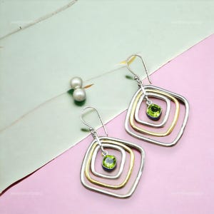 Exquisite Peridot Earrings, Green Gemstone Earrings, Drop & Dangle Earrings, 925 Sterling Silver Jewelry, Wedding Gift, Earrings For Her