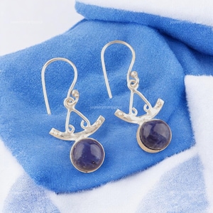Exquisite Sodalite Earrings, Blue Gemstone Earrings, Drop & Dangle Earrings, 925 Sterling Silver Jewelry, Anniversary Gift, Earrings For Her