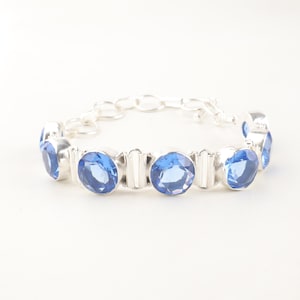 Natural Tanzanite Bracelet, December Birthstone, Unique Blue Gemstone Bracelet, 925 Solid Silver Handcrafted Light Weight Bracelet For love