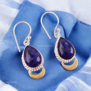Exquisite Sodalite Earrings, Blue Gemstone Earrings, Drop & Dangle Earrings, 925 Sterling Silver Jewelry, Wedding Gift, Earrings For Her