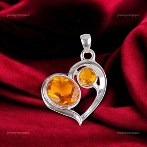 Handmade Natural Citrine Pendant, Yellow Gemstone Pendant, Pendant, 925 Sterling Silver Jewelry, Wedding Gift, Pendant For Girl Friend