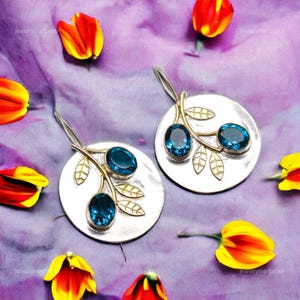 Valuable Apatite Earrings, Blue Gemstone Earrings, Drop & Dangle Earrings, 925 Sterling Silver Jewelry, Anniversary Gift, Earrings For Wife
