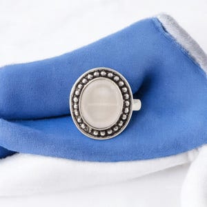 Natural Selenite Ring, White Gemstone Ring, Solitaire Ring, 925 Sterling Silver Jewelry, Engagement Gift, Ring For Mother