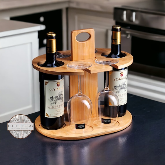 Timber wine glass holder sale