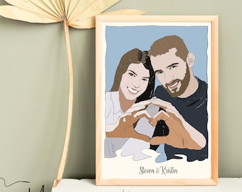 Faceless Portrait, custom illustration, personalised photo, photo illustration, personalised portrait, boyfriend gift, girlfriend gift
