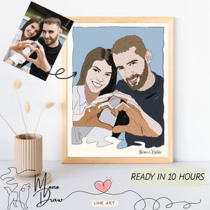 Retrato sem rosto personalizado, ilustração personalizada, retrato de foto, ilustração personalizada, presente de melhor amigo, retrato personalizado, presente de aniversário
