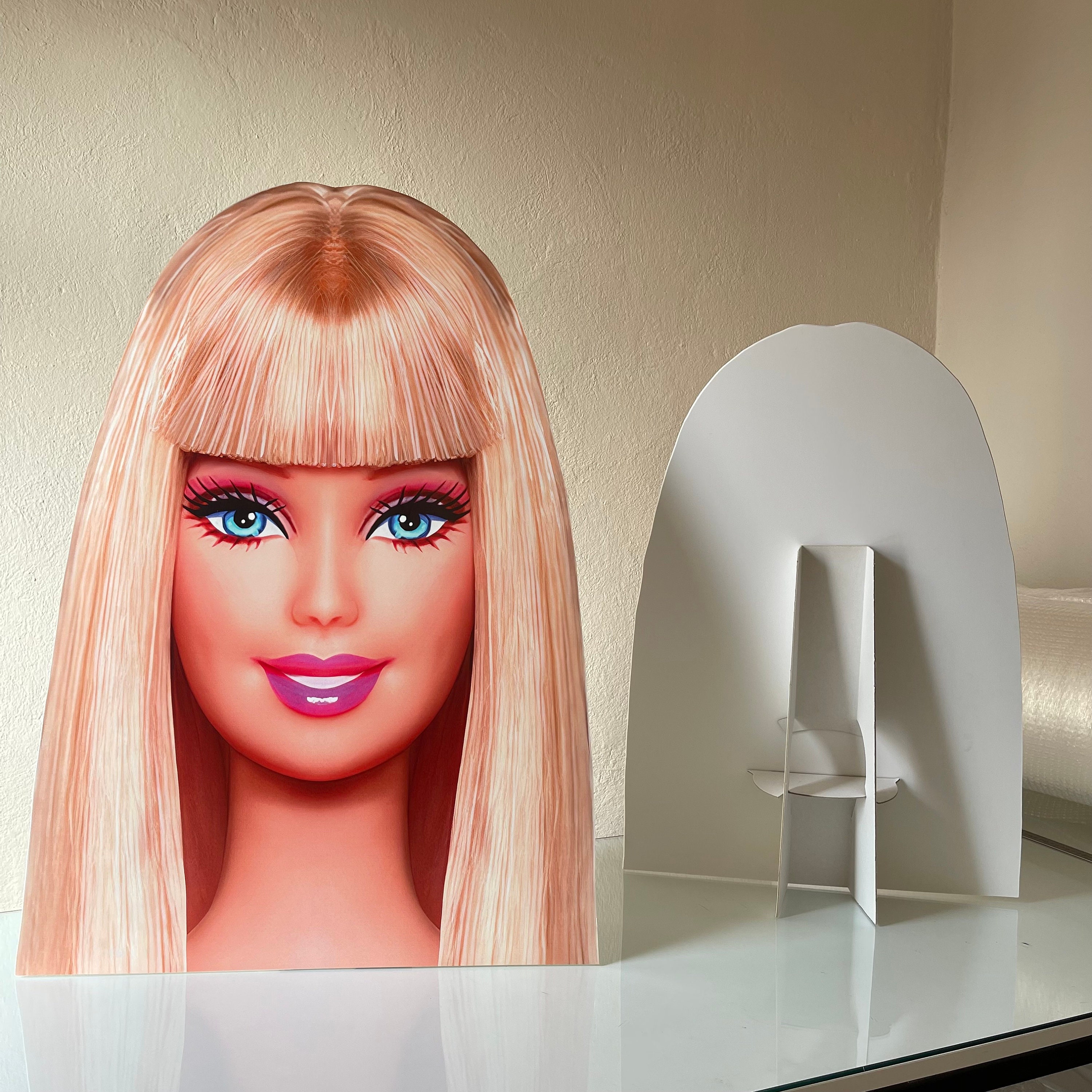 Barbie Face Birthday Party Props, Barbie Doll Birthday Centerpiece Standee,  Barbie Birthday Party Decor Sign FREE SHIPPING 