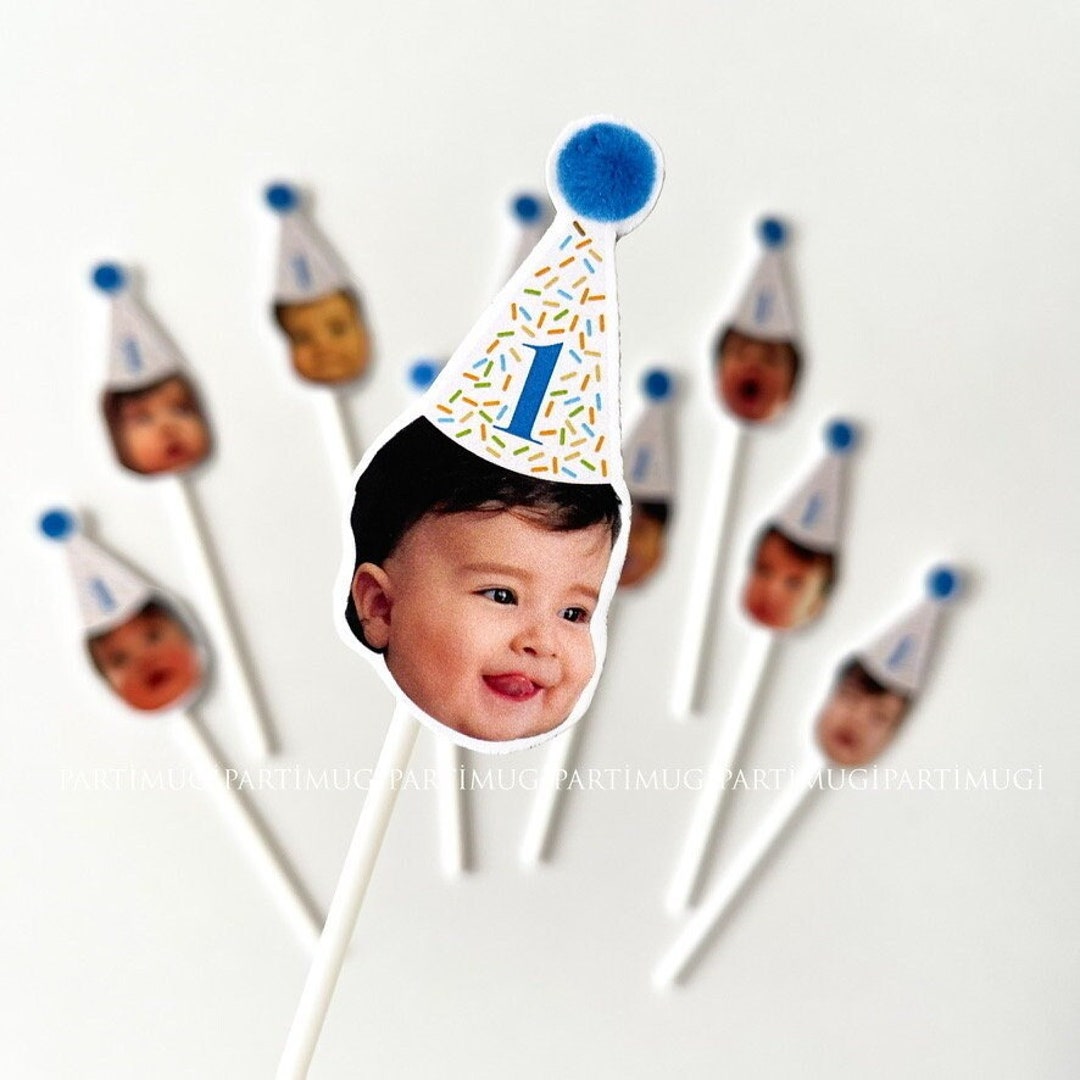 Baby Face Cupcake Toppers, Cupcake Face Toppers, Personalised Birthday