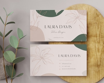 Modern Business Card | Abstract Business Card | Female Business Design | Editable Business Card | Instant Download | Floral Business Card