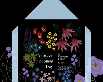 Add-on flowers Digital invitation template