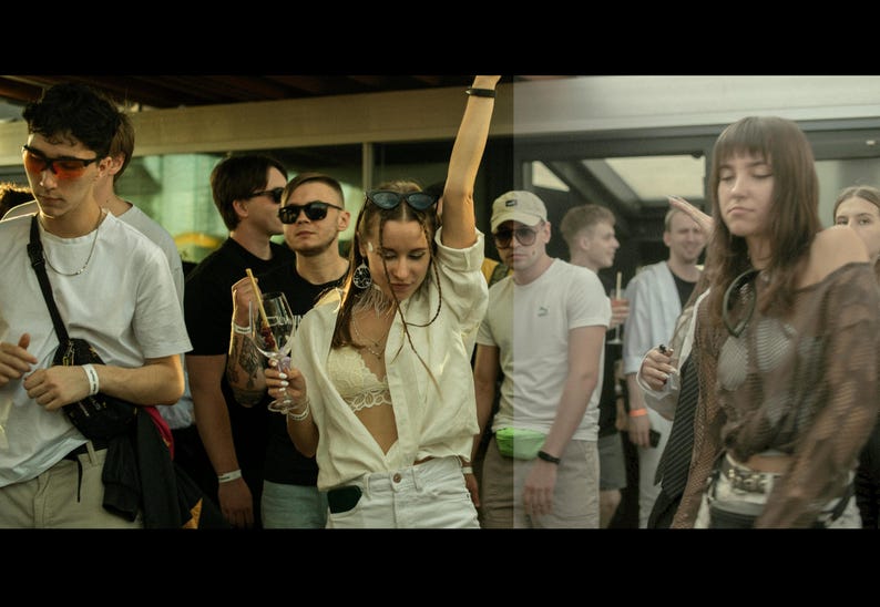 May include: A group of people at a party, some are dancing and others are holding drinks. The people are wearing casual clothing and are having a good time.