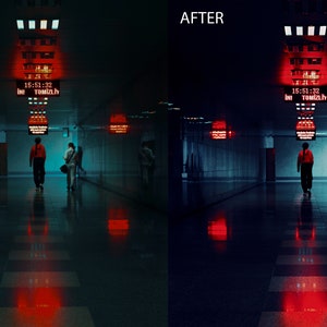 May include: A long, dark hallway with red lights and a person walking towards the camera. The time is 15:51:32 on the digital display above.