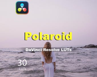 Polaroid LUTs for DaVinci Resolve | Vintage Film Look, Warm Tones (30 .CUBE LUTs)