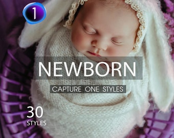 Stili Newborn Capture One, Preset per foto di neonati (30 file .costyle)