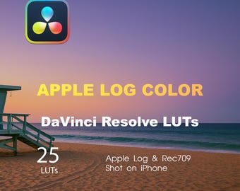 25 Apple LOG LUTs for DaVinci Resolve – Lightweight Cinematic Color | iPhone  Pro, ProRes