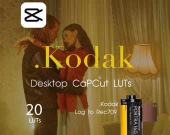Kodak Film LUTs for CapCut Desktop – 20 .CUBE | Rec709 + LOG (S-Log3)