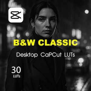 CapCut LUTs — B&W Classic (30) | Film Mono | Rec.709 .cube