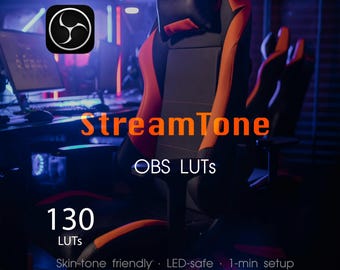 OBS LUTs for Streaming | Skin-Tone Friendly | Webcam / LED / Neon Fix | Rec.709 .cube