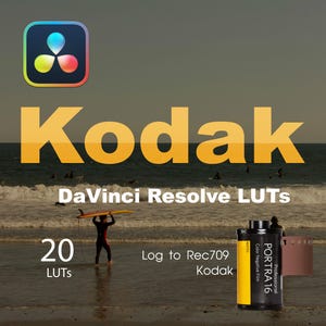 Premium Kodak LUTs for DaVinci Resolve, Film LUTs, Cinematic LUTs, DaVinci Resolve, Color Grading, Video Filters, Wedding LUTs, Kodak Luts