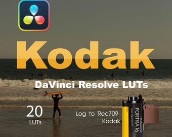 Premium Kodak LUTs for DaVinci Resolve, Film LUTs, Cinematic LUTs, DaVinci Resolve, Color Grading, Video Filters, Wedding LUTs, Kodak Luts
