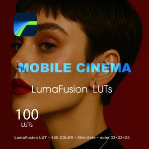 100 LUTs for LumaFusion (90 Color +  B&W). Skin-safe cinematic looks, .cube 33×33×33, Rec.709. Works with Apple Log