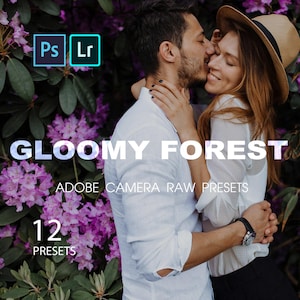 12 Camera raw preset forest, dark, Photography Presets, gloomy, lifestyle presets, ACR presets, Presets Desktop, photoshop preset