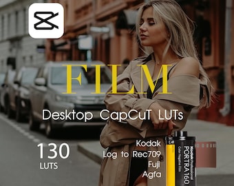CapCut Cinematic LUTs, Film Color Grading, Kodak Fuji Effects (Digital Download)