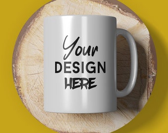 Professional PSD Mug Mockup with Smart Layers - Customizable Ceramic Mug Mockup - Personalized Coffee Cup Mockup PSD