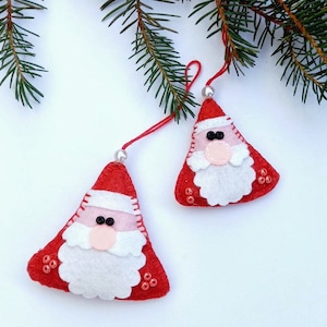 Felt Santa Claus Sewing Pattern, Felt PDF tutorial. Make your own felt Santa Claus. Christmas Ornament Pattern