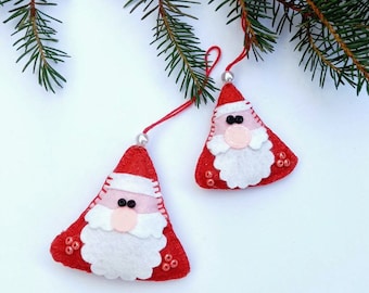 Felt Santa Claus Sewing Pattern, Felt PDF tutorial. Make your own felt Santa Claus. Christmas Ornament Pattern
