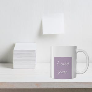 Personalized Ceramic 11oz Mug With Name Initial | Custom Simple Mug Gift For Minimalist Coffee Tea Lover | Sending Love Thinking Of You Gift