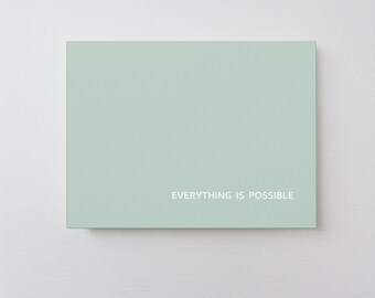 Minimalist Canvas Wall Art: Small Print with Subtle Quote or Custom Text, Colour Choice