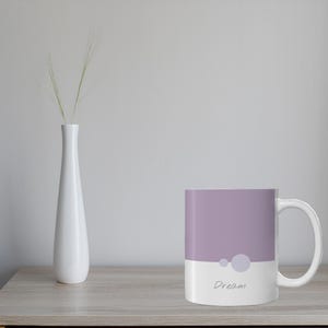 Personal Mug With Name Initial Quote Message | Custom Coffee Tea Decorative Mug | Purple Kitchen Home Gift | Thoughtful Personalization Gift