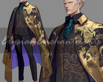 Adoptable - "Cale" - Nobleman Aristocrat Human Shoujo Male, Unique Original Character Roleplaying Reference, Adopt Artwork