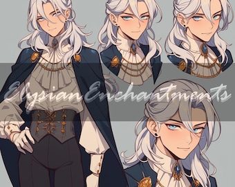 Adoptable - Nobleman Aristocrat Human Bishounen Anime Male, Unique Original Character Roleplaying Reference, Adopt Artwork
