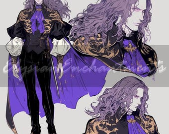Adoptable - "Basil" - Nobleman Aristocrat Human Shoujo Male, Unique Original Character Roleplaying Reference, Adopt Artwork