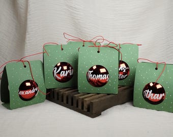 Archivo de trazador de portabolas navideñas SVG, Navidad, caja de decoración navideña, portabolas para bolas de 5,5 cm a 6 cm, embalaje, regalo